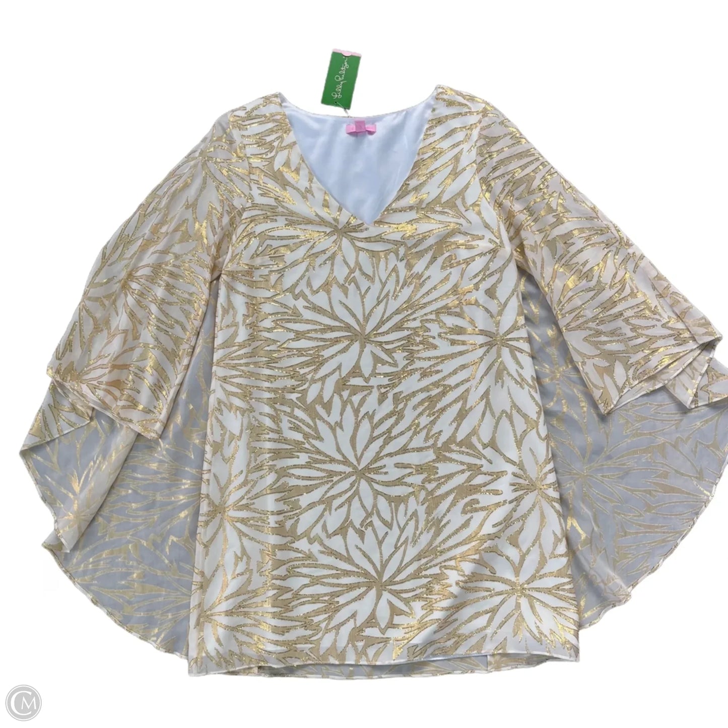 Tunic Designer By Lilly Pulitzer In Gold & White, Size: S