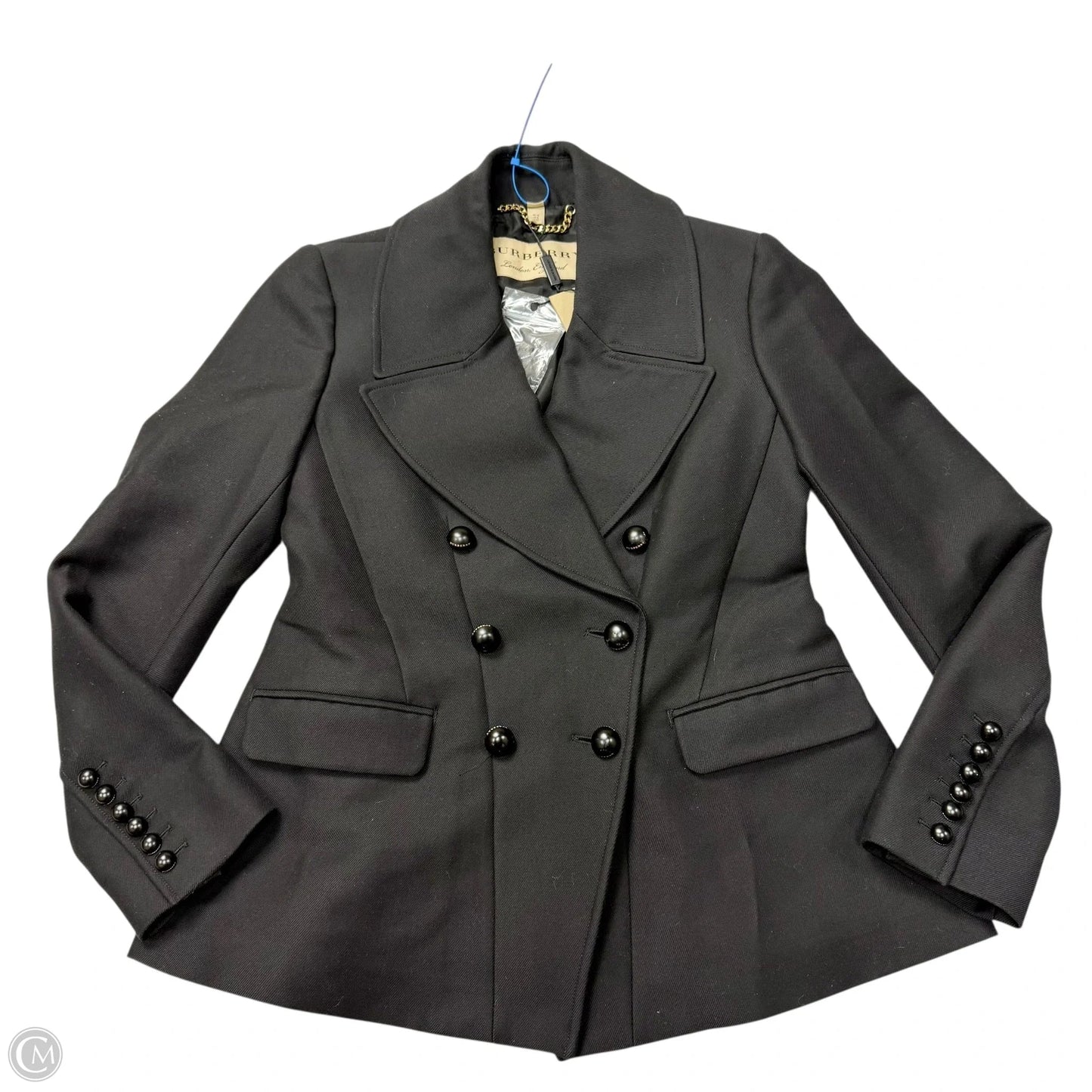 Blazer Luxury Designer By Burberry In Black, Size: M