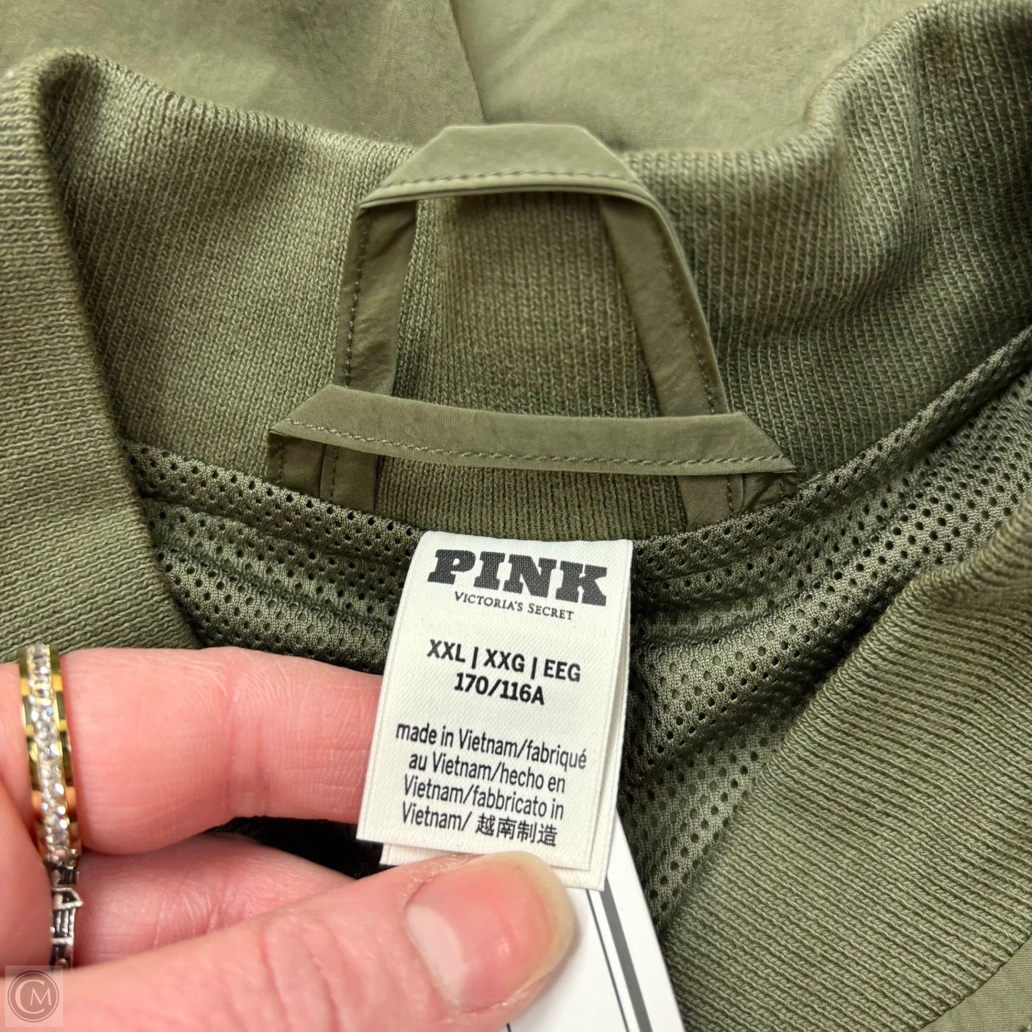 Jacket Puffer & Quilted By Pink In Green, Size: Xxl