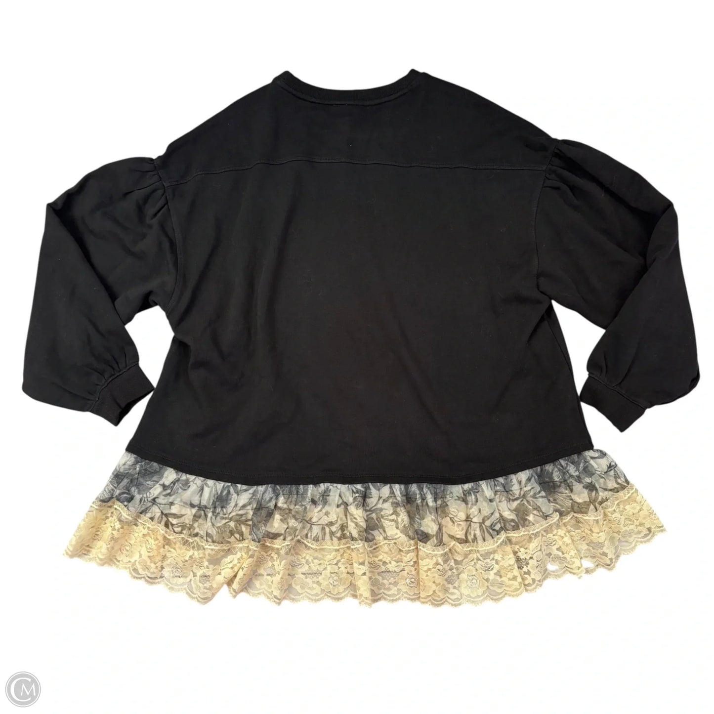 Sweatshirt Crewneck By Anthropologie In Black & Cream, Size: M