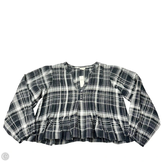 Top Long Sleeve By Pilcro In Black & White, Size: Xl