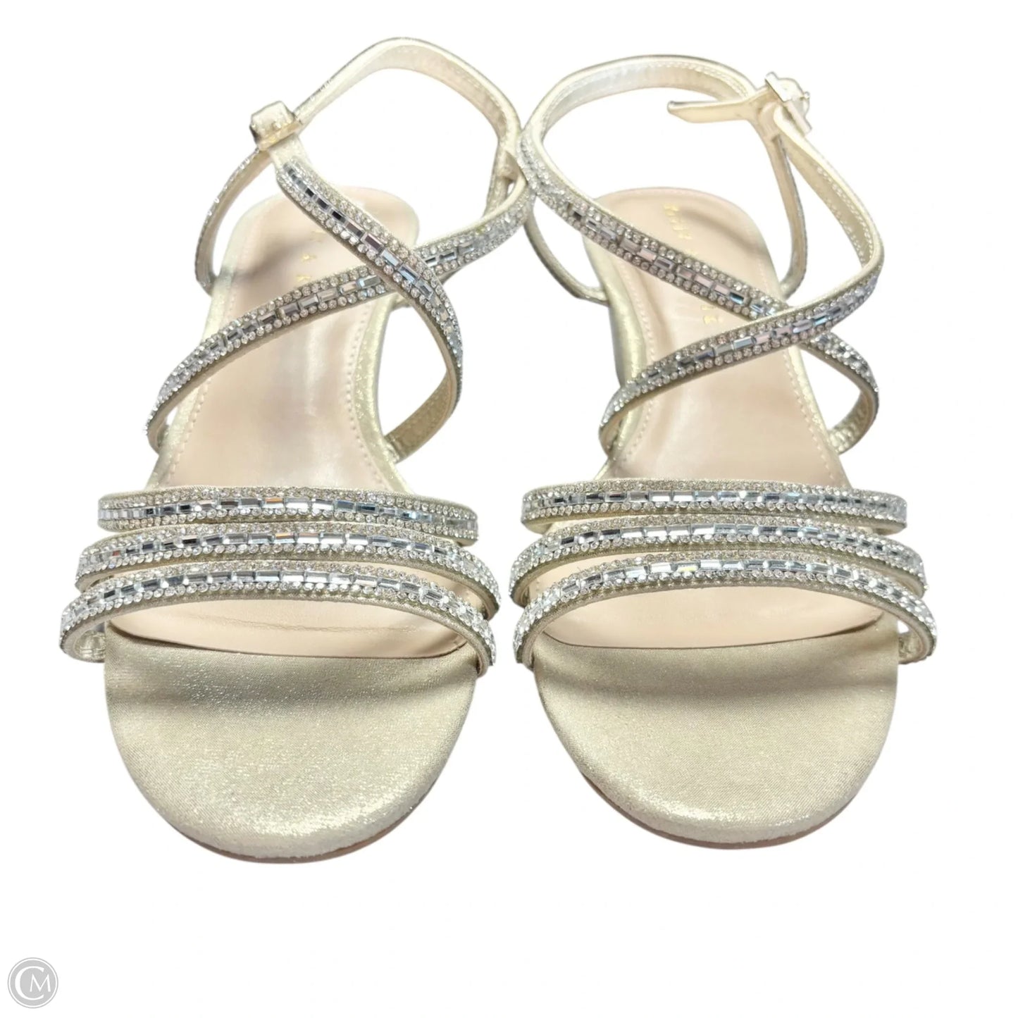 Sandals Heels Wedge By Kelly And Katie In Gold & Silver, Size: 9