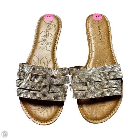 Sandals Flats By Rock And Candy In Brown & Silver, Size: 11