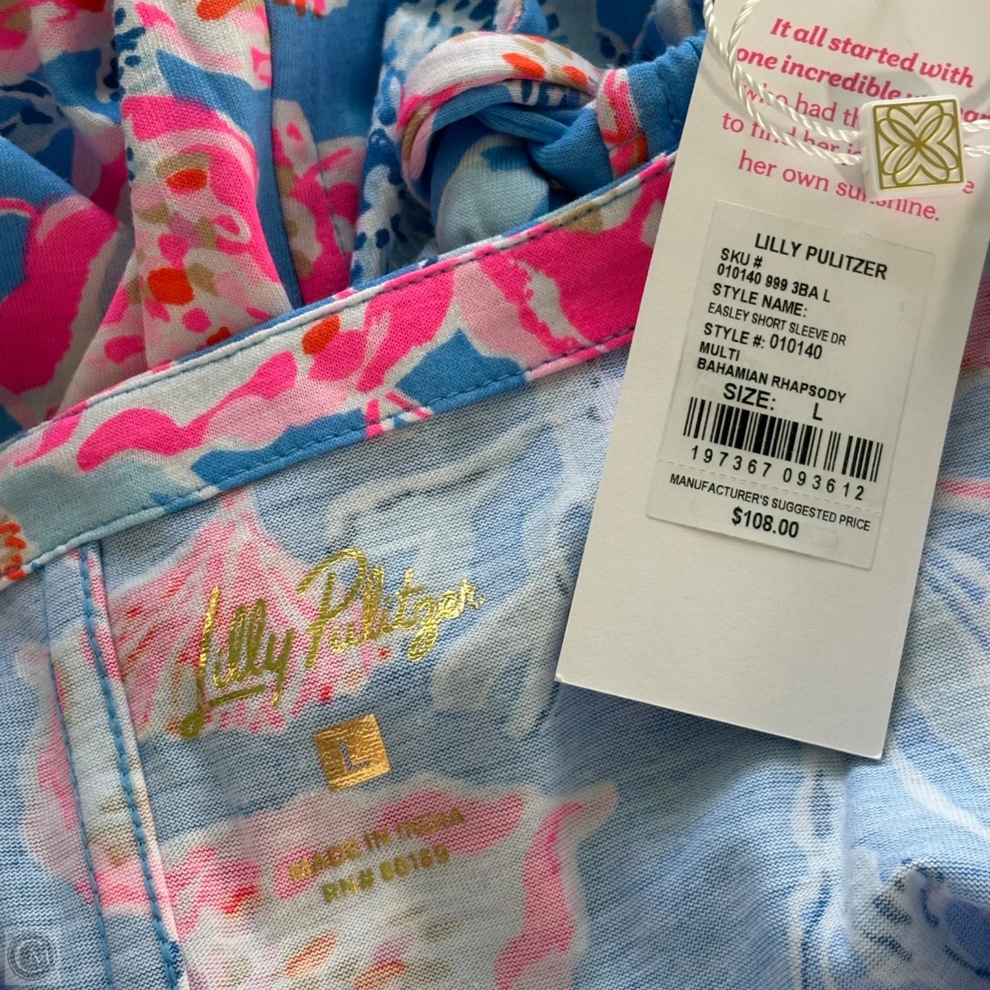 Dress Designer By Lilly Pulitzer In Blue & Pink, Size: L