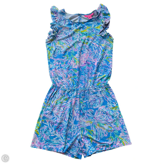 Romper Designer By Lilly Pulitzer In Blue & Yellow, Size: S