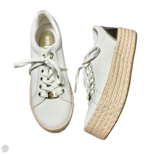 Shoes Sneakers By Michael By Michael Kors In Gold & White, Size: 8