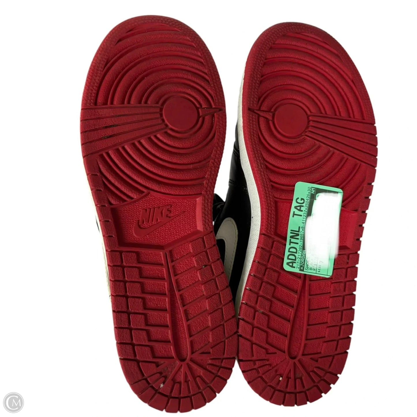 Shoes Luxury Designer By Jordan In Black & Red, Size: 7