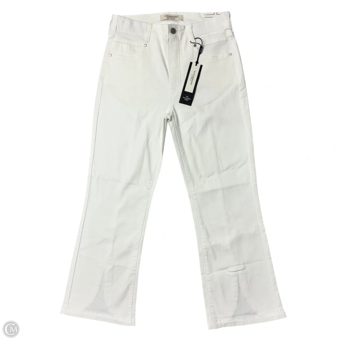 Jeans Boot Cut By Liverpool In White Denim, Size: 4