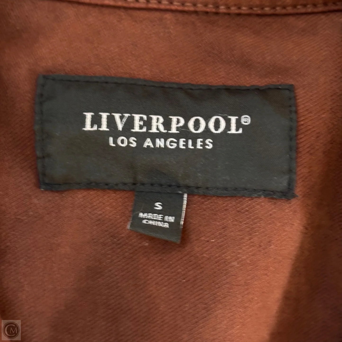 Jacket Shirt By Liverpool In Brown Denim, Size: S