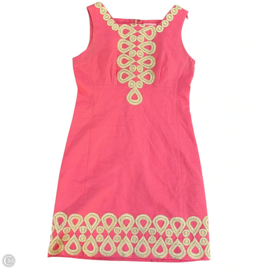 Dress Designer By Lilly Pulitzer In Gold & Pink, Size: Xs