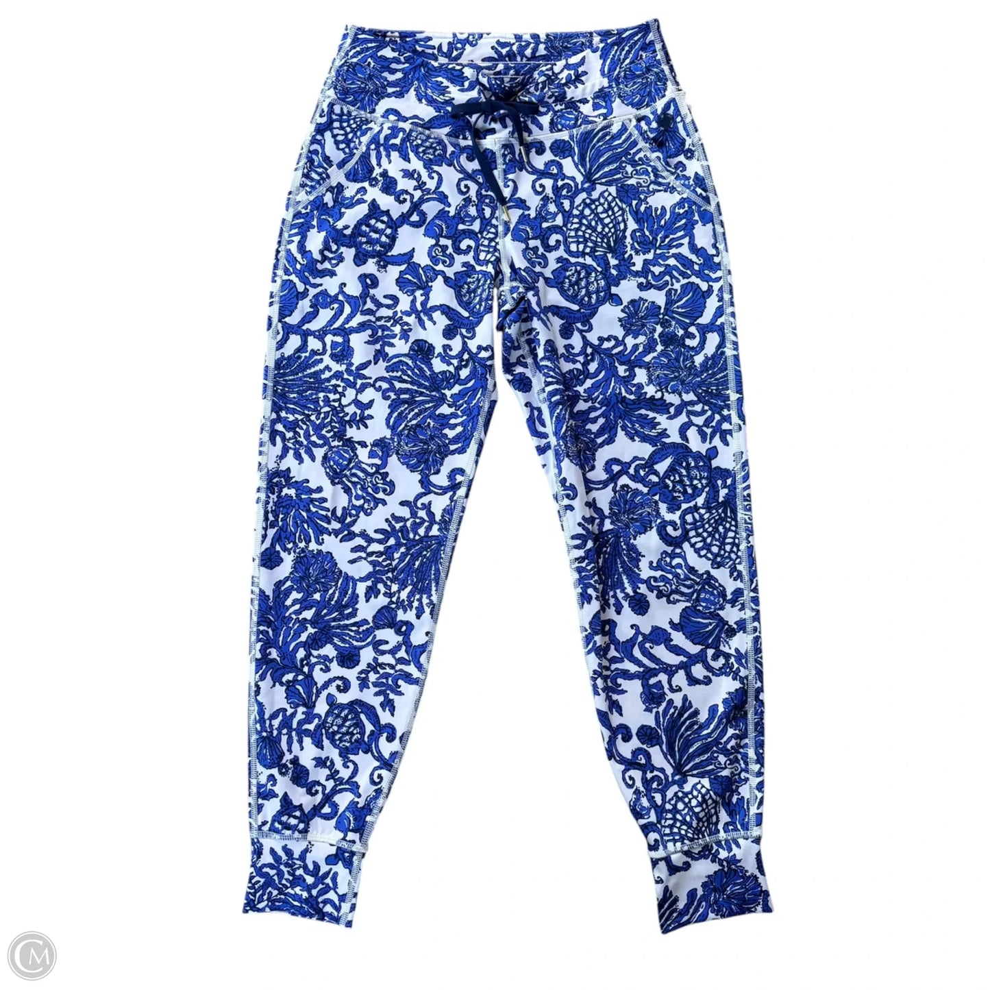 Pants Designer By Lilly Pulitzer In Blue & White, Size: M