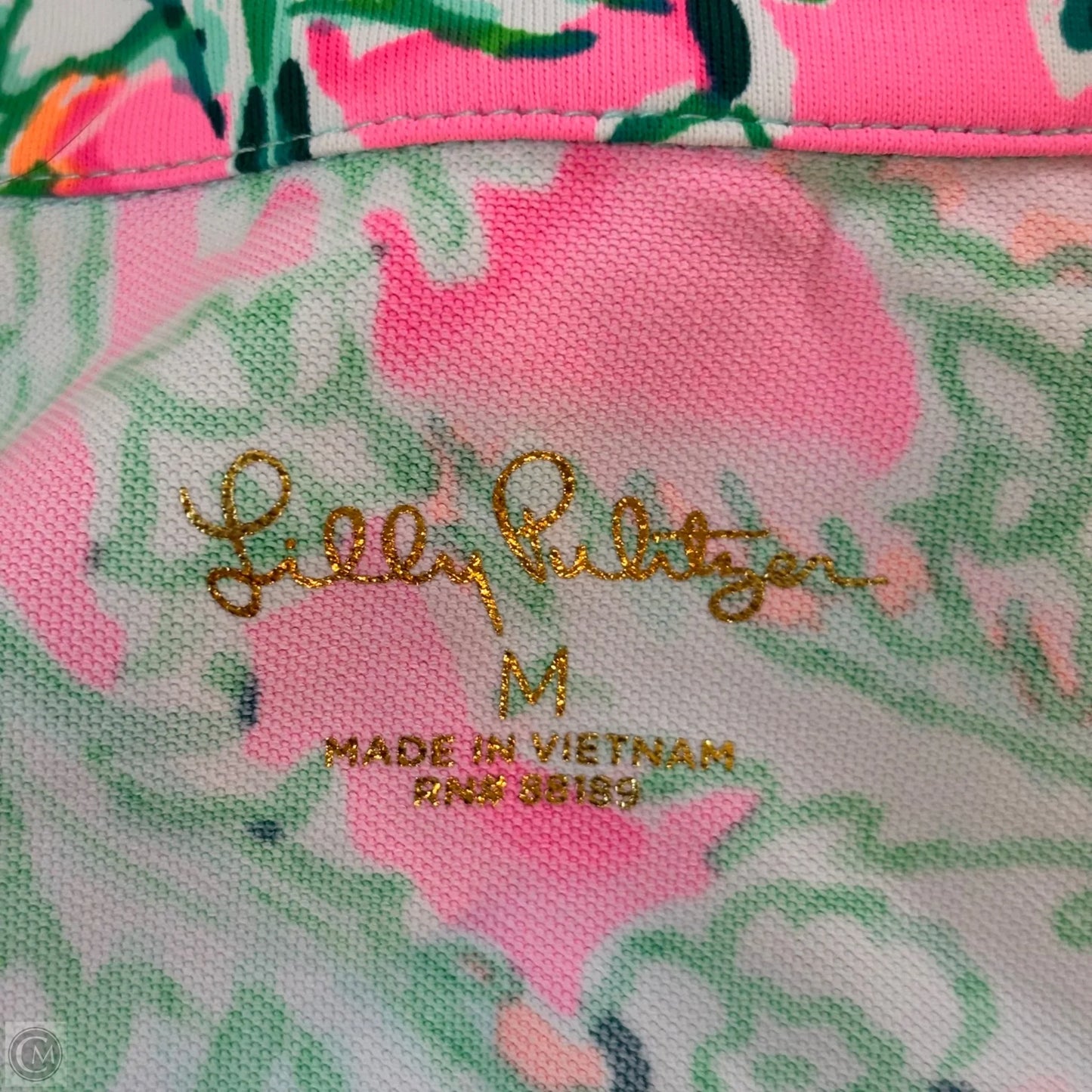 Top Long Sleeve Designer By Lilly Pulitzer In Green & Pink, Size: Mp