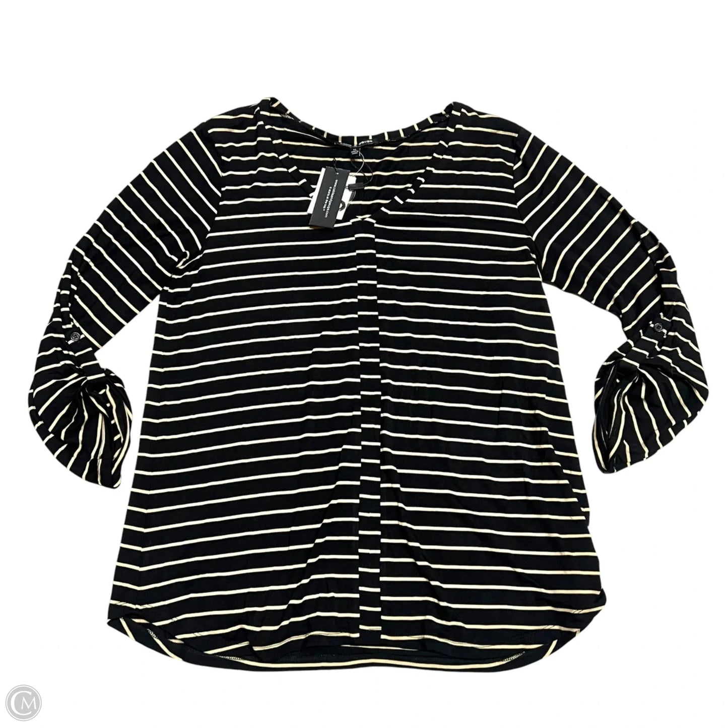 Top Long Sleeve By Cable And Gauge In Black & Tan, Size: Xl