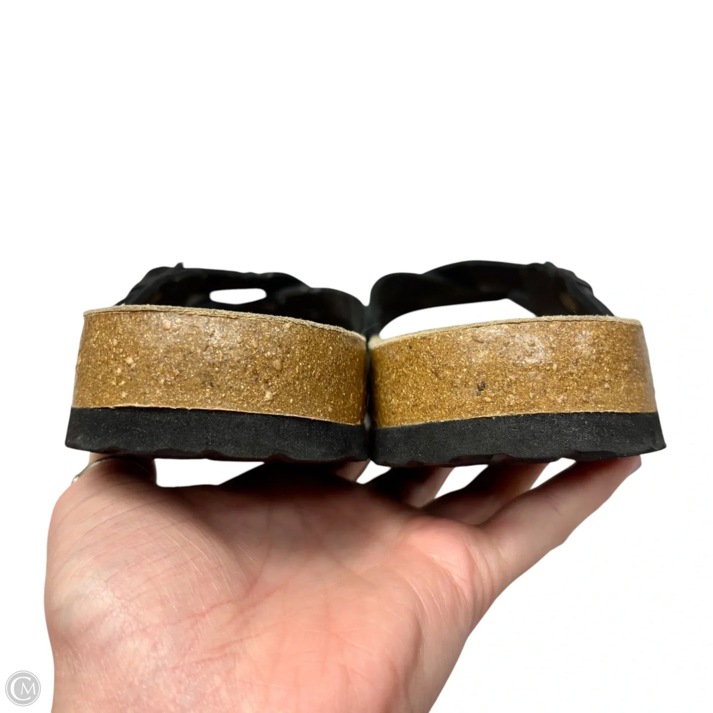 Sandals Flats By Cushionaire In Black & Brown, Size: 9