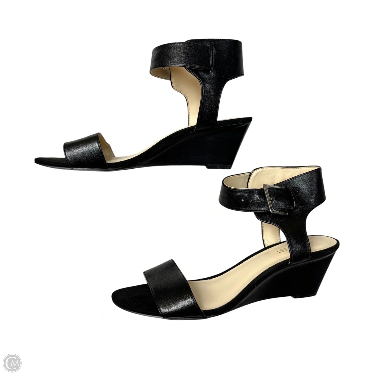Sandals Heels Kitten By Nine West In Black, Size: 7.5