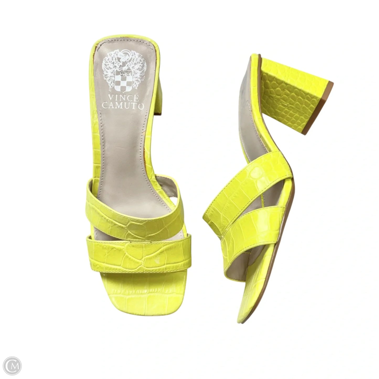 Sandals Heels Block By Vince Camuto In Yellow, Size: 6