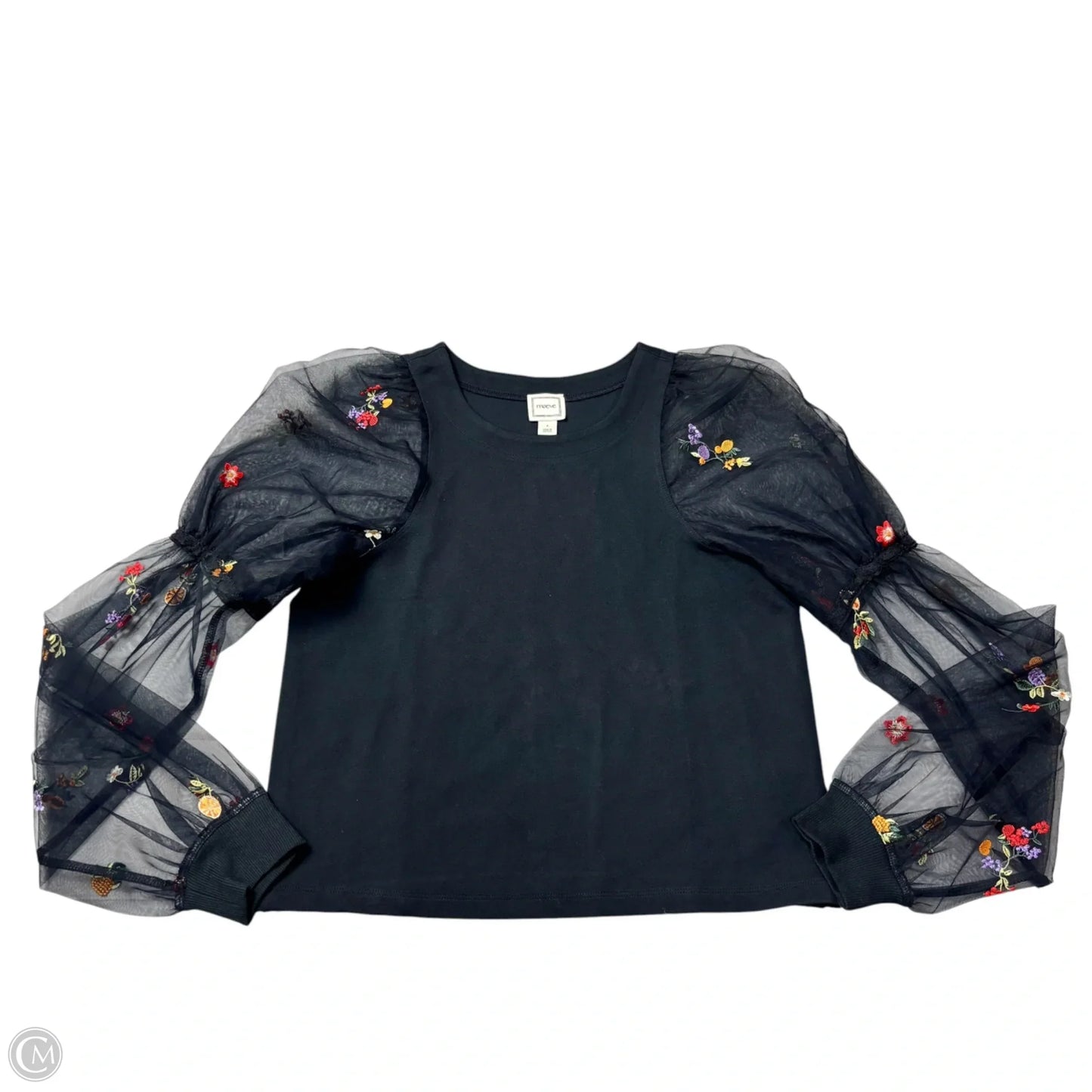 Top Long Sleeve By Maeve In Black, Size: S