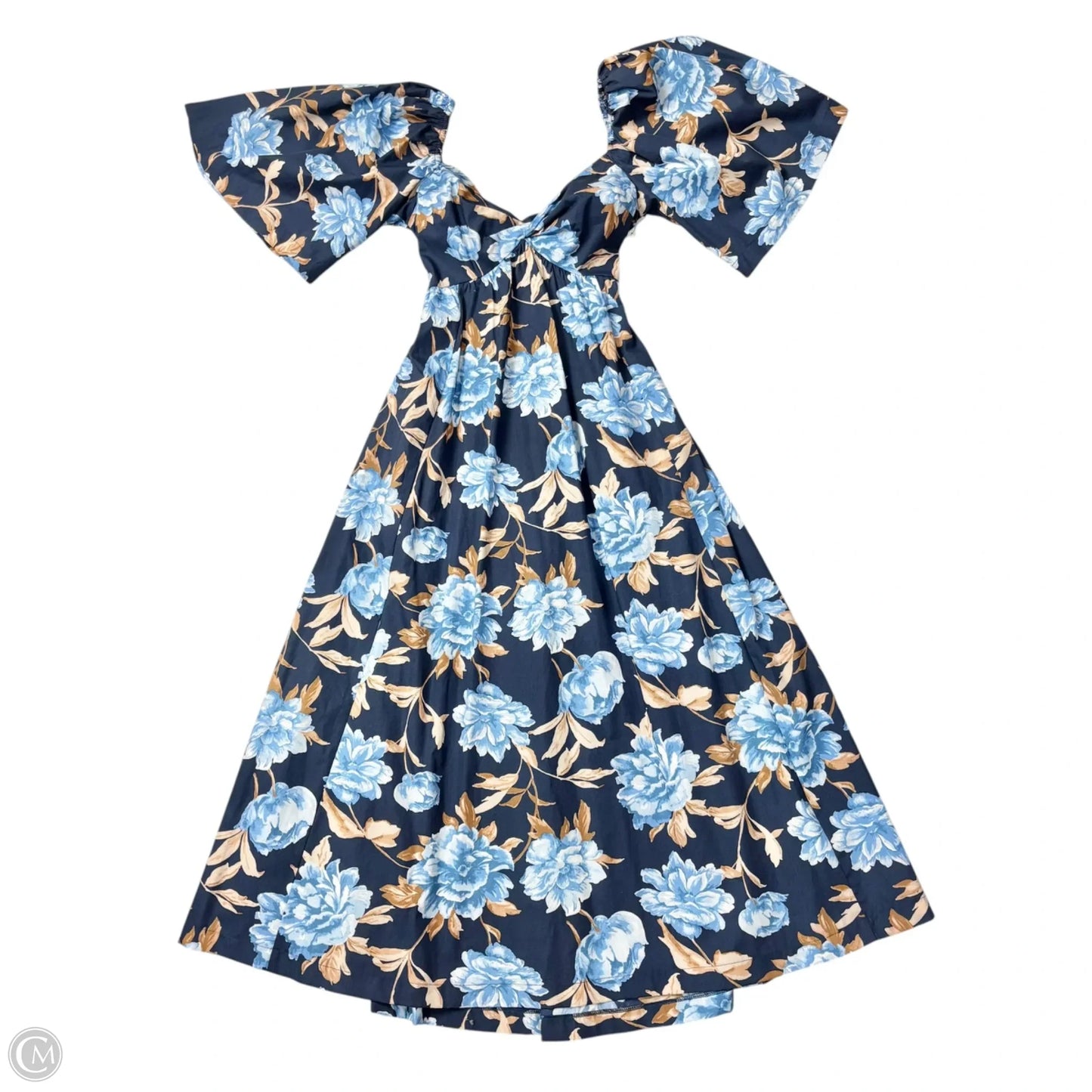 Dress Casual Maxi By Abercrombie And Fitch In Blue & Brown, Size: Xs