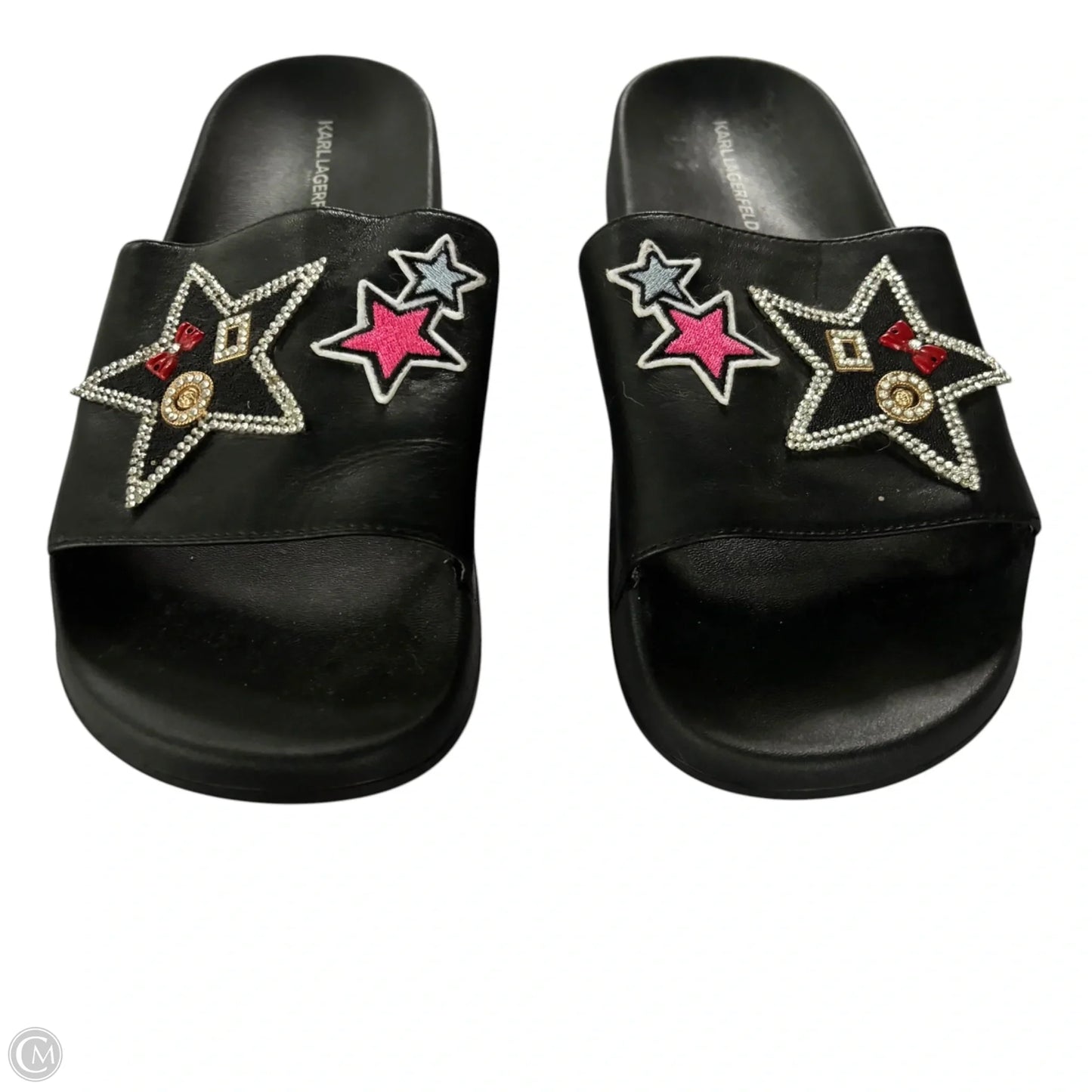 Sandals Designer By Karl Lagerfeld In Black, Size: 10
