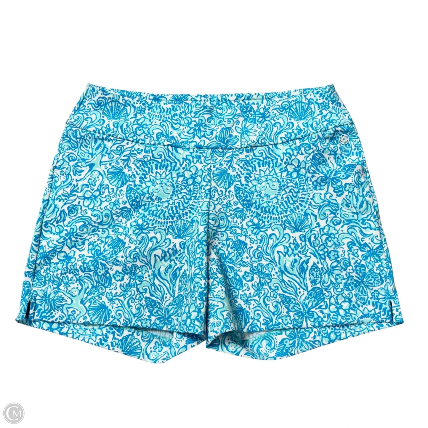 Shorts Designer By Lilly Pulitzer In Blue & White, Size: L