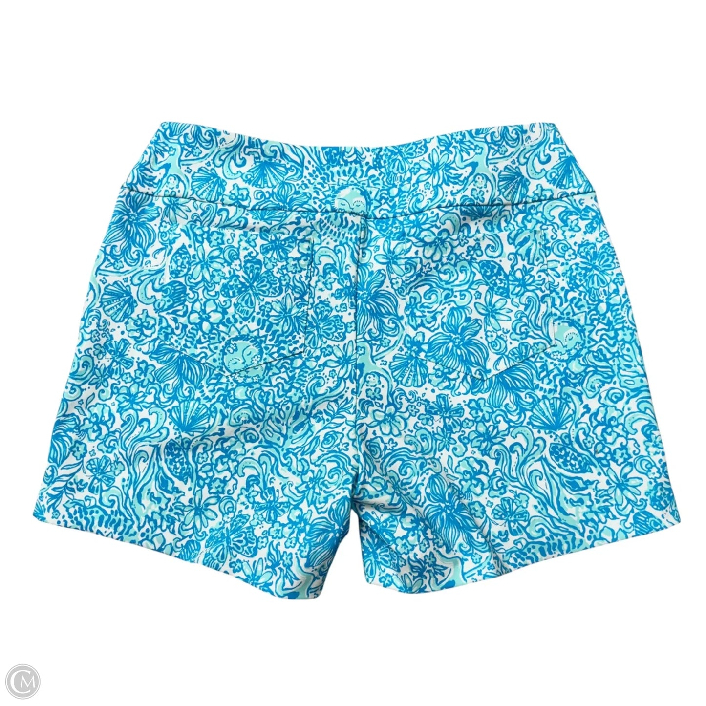 Shorts Designer By Lilly Pulitzer In Blue & White, Size: L