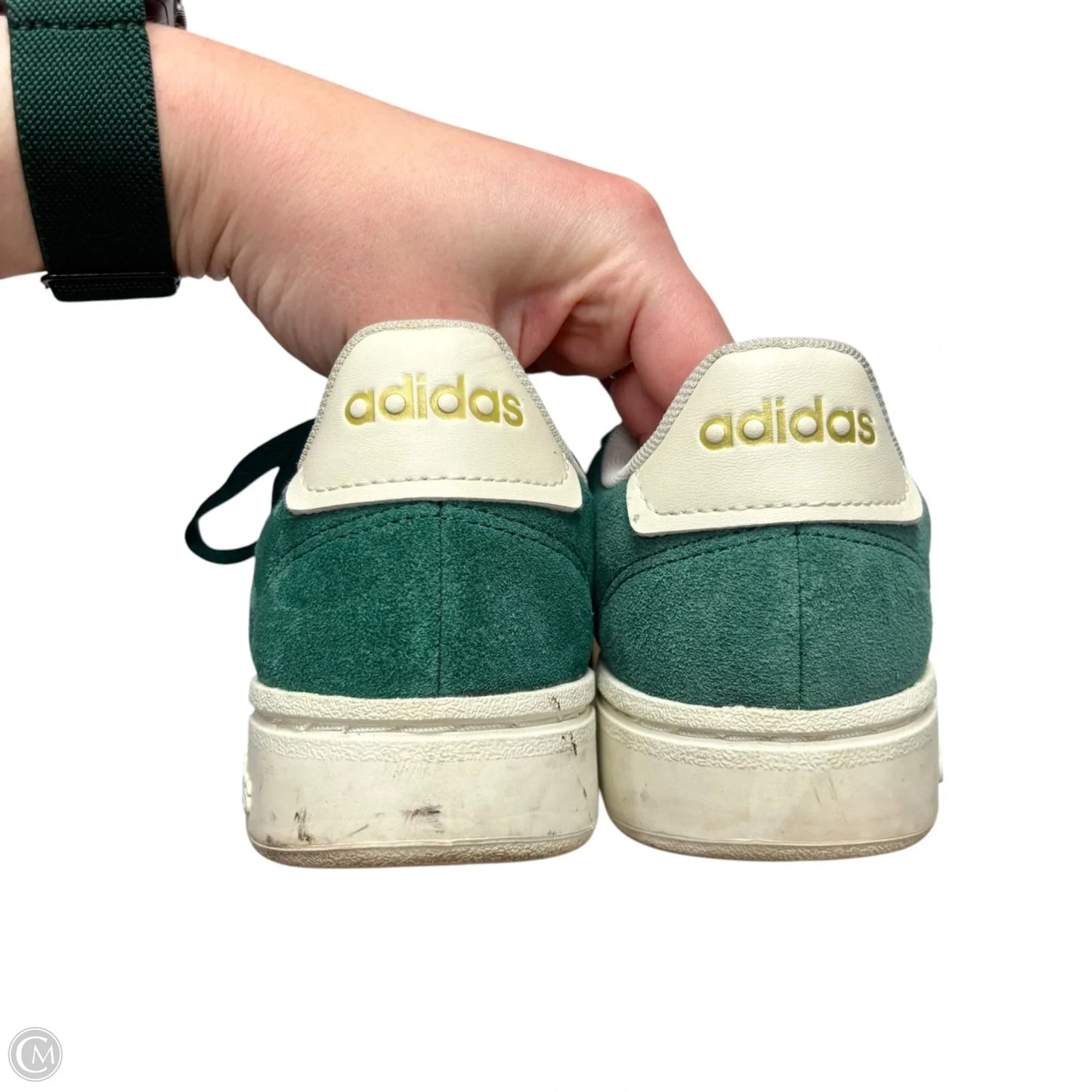 Shoes Sneakers By Adidas In Green & White, Size: 7