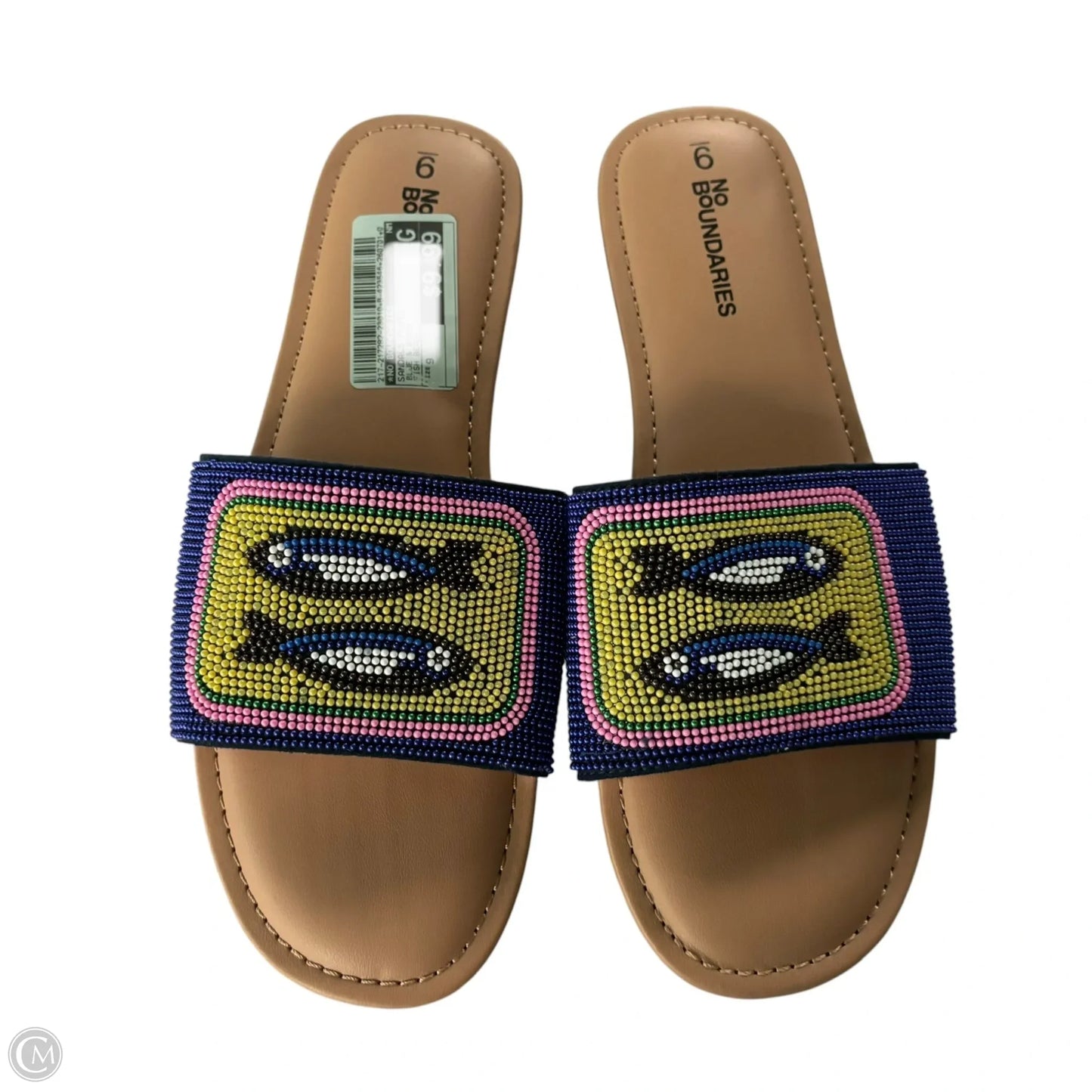 Sandals Flats By No Boundaries In Blue & Brown, Size: 9