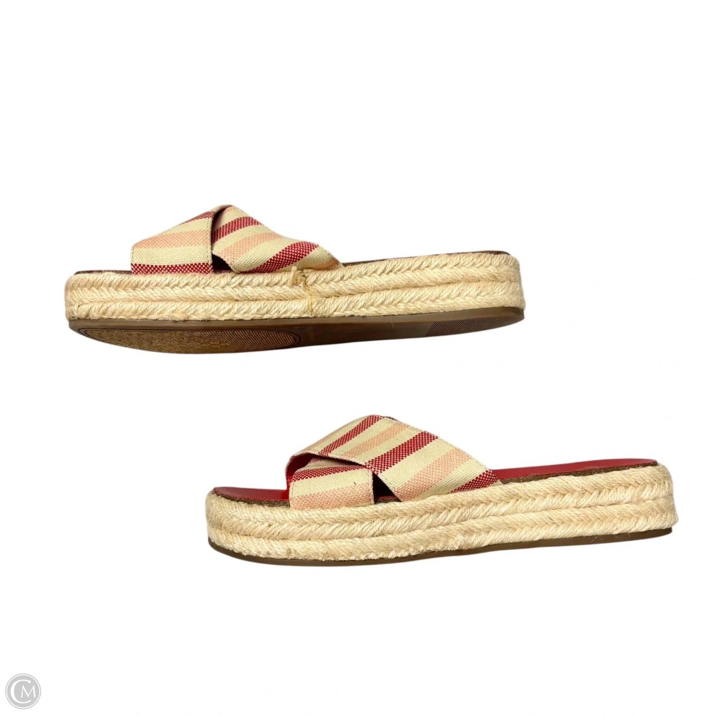 Sandals Flats By Vince Camuto In Cream & Red, Size: 6.5