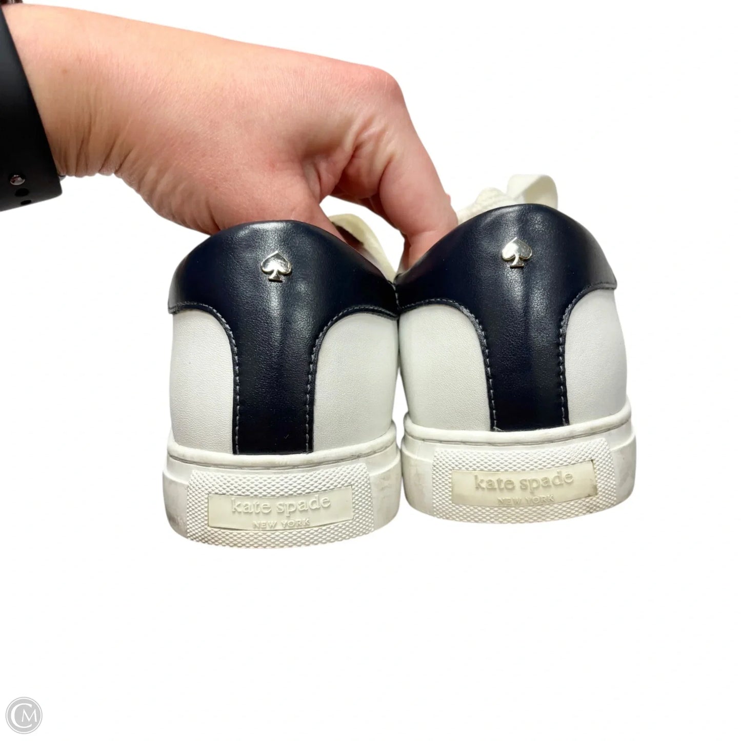 Shoes Designer By Kate Spade In Blue & White, Size: 7.5