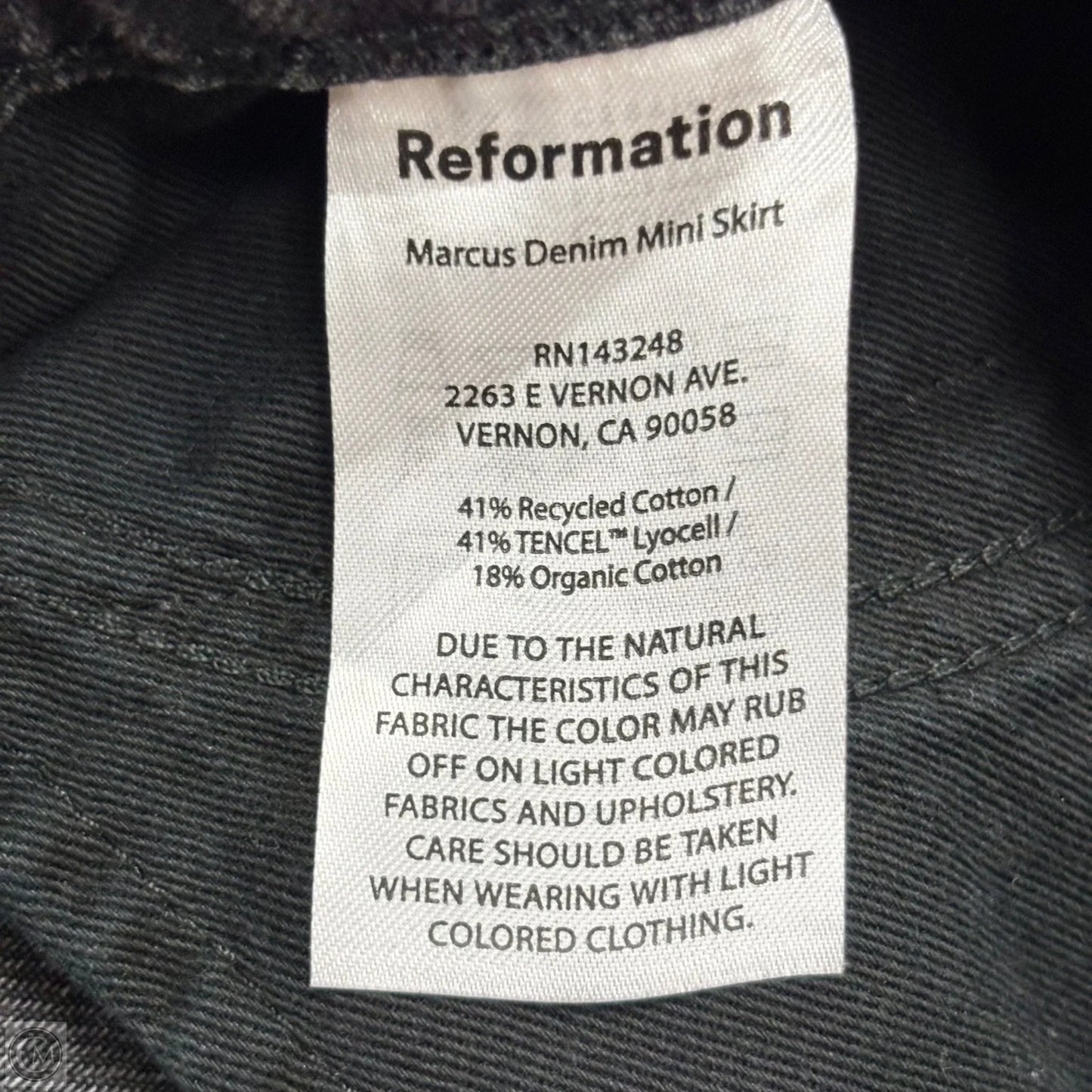 Skirt Mini & Short By Reformation In Black Denim, Size: 4