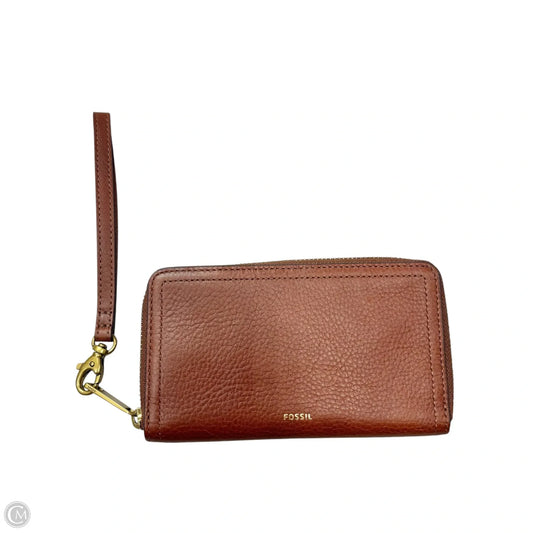 Wallet Leather By Fossil, Size: Medium