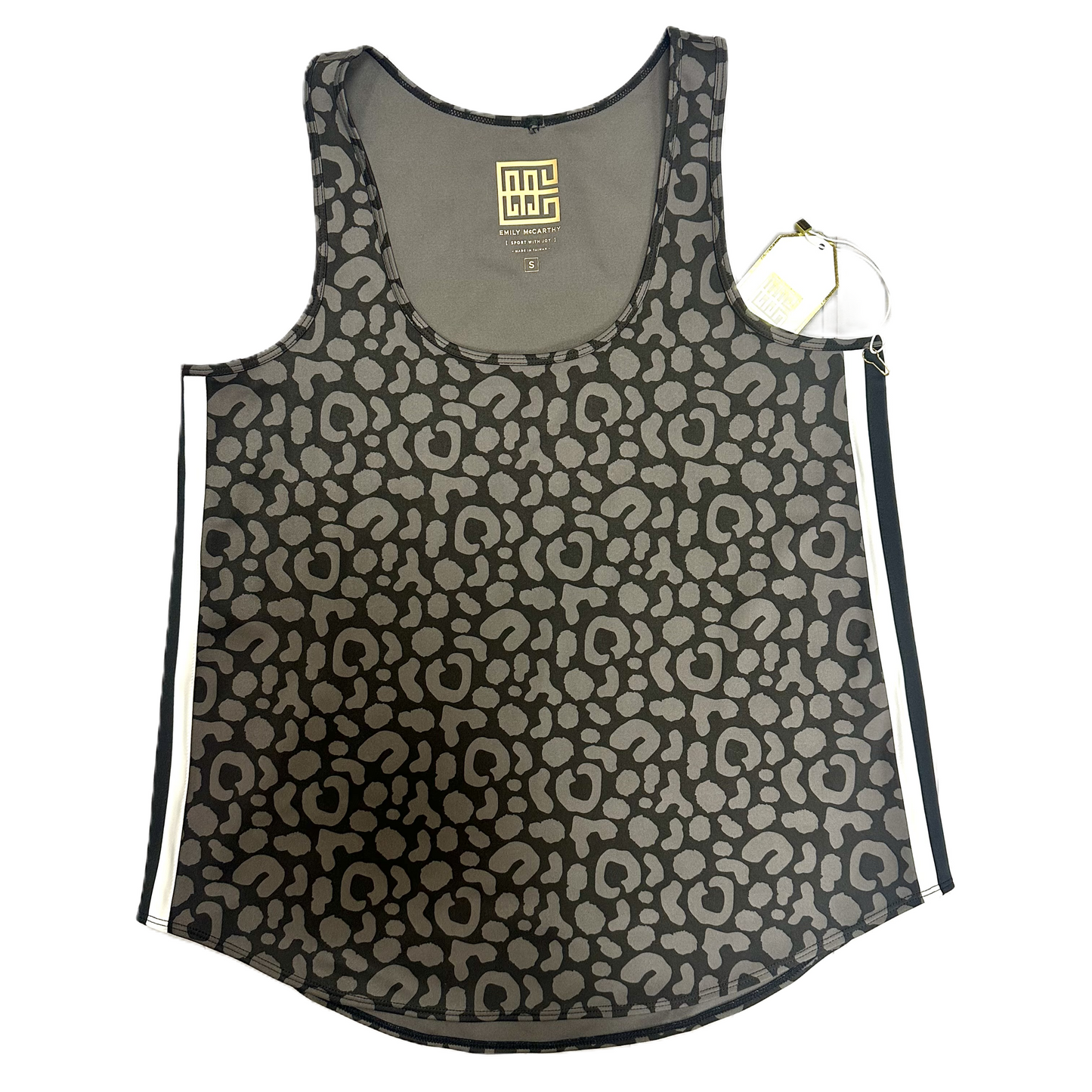 Athletic Tank Top By Emily McCarthy In Black & Grey, Size: S