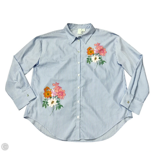 Top Long Sleeve By Joie In Blue & White, Size: S