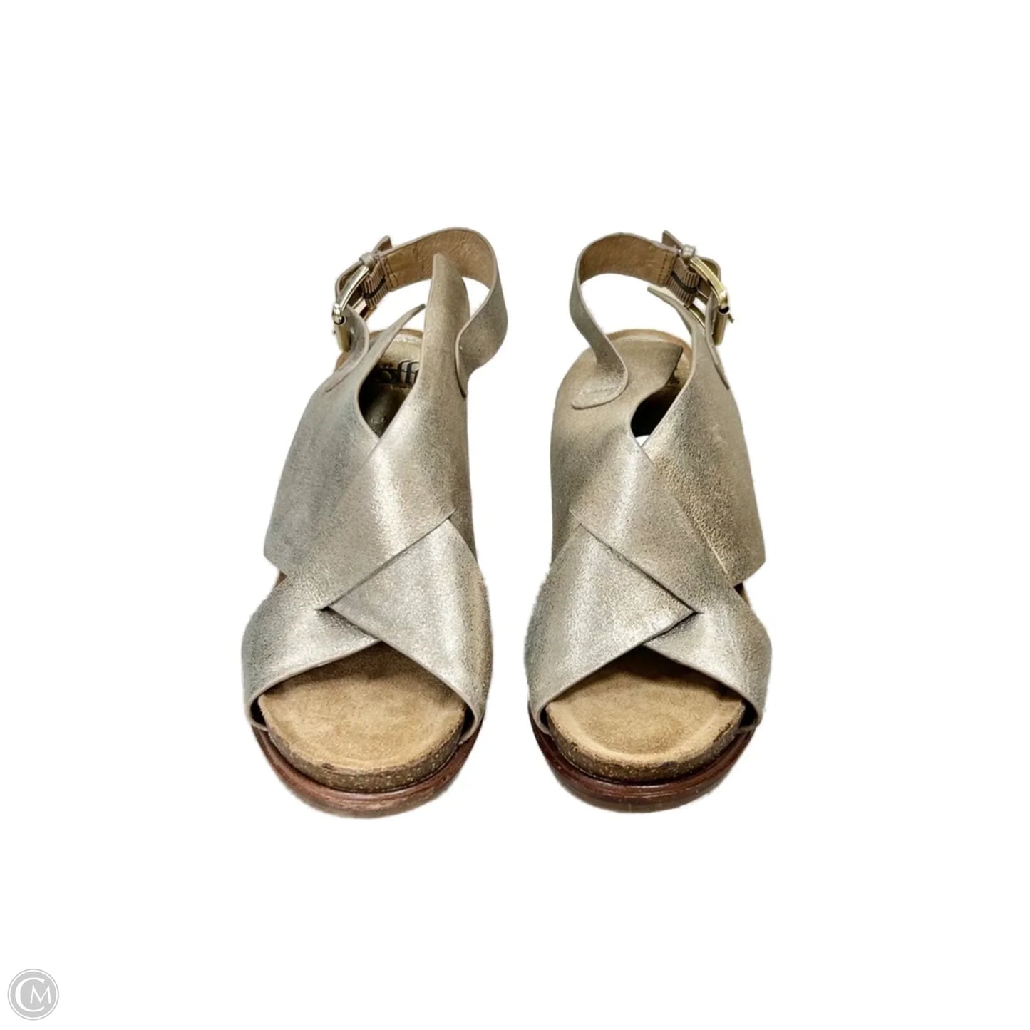 Sandals Heels Block By Sofft In Brown & Gold