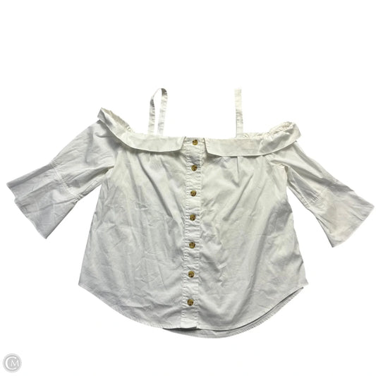 Top Long Sleeve By Maeve In White, Size: L