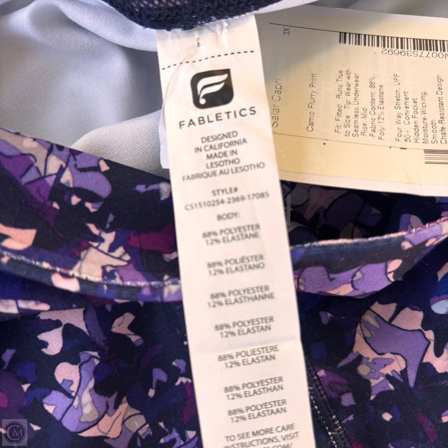 Athletic Capris By Fabletics In Purple, Size: 3x