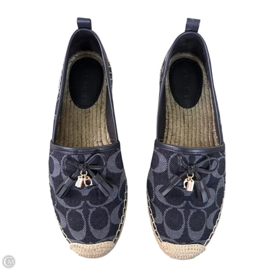 Shoes Designer By Coach In Blue & Tan, Size: 7