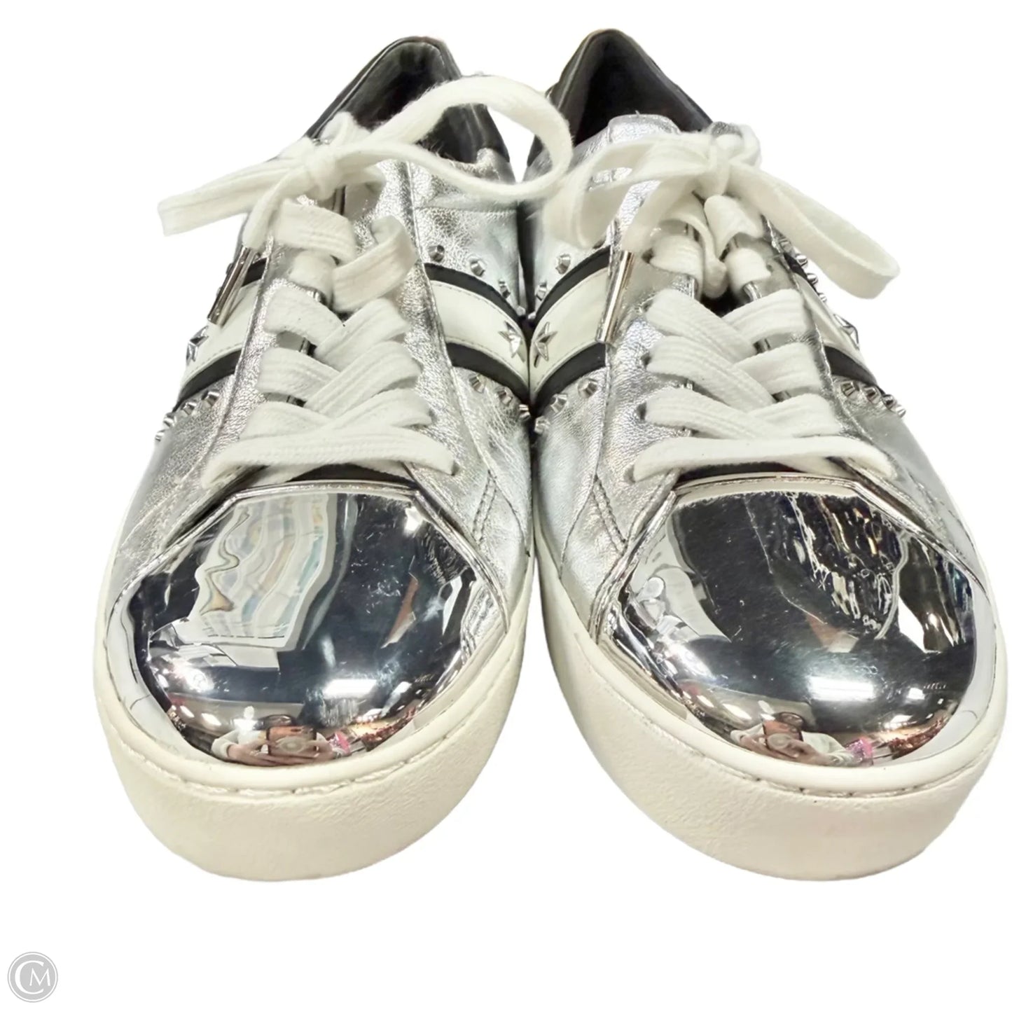 Shoes Sneakers By Michael By Michael Kors In Silver, Size: 9