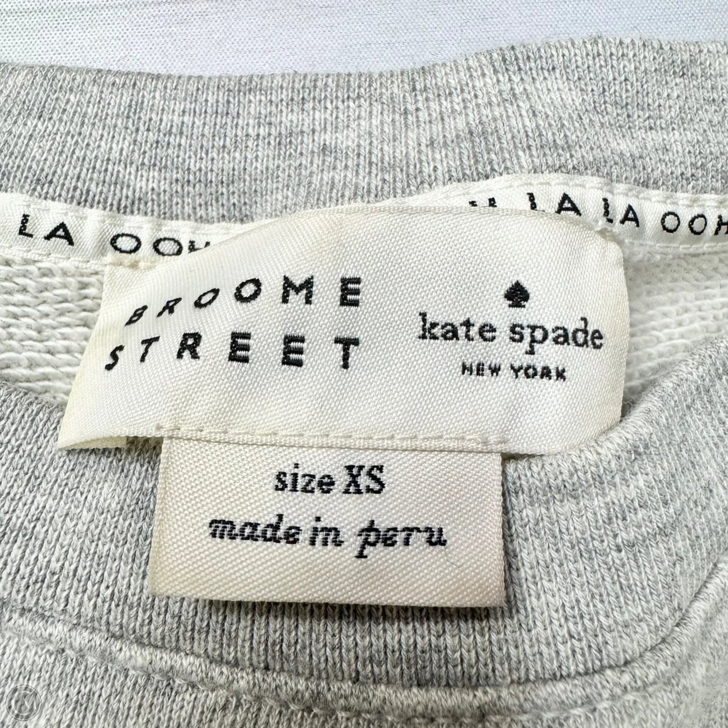 Sweatshirt Designer By Kate Spade In Grey, Size: Xs