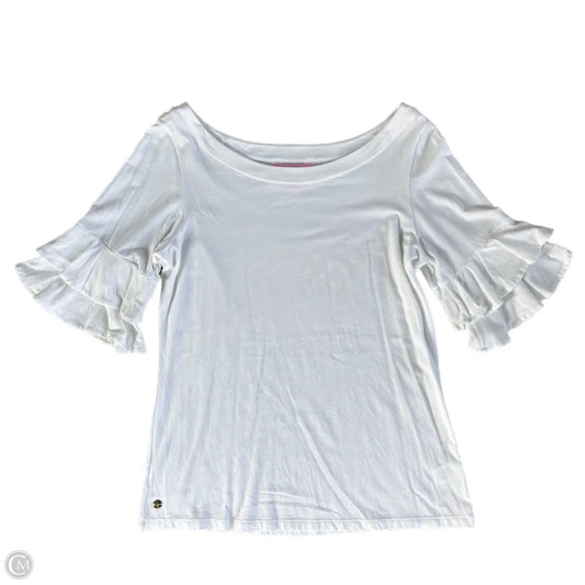 Top Short Sleeve Designer By Lilly Pulitzer In White, Size: S