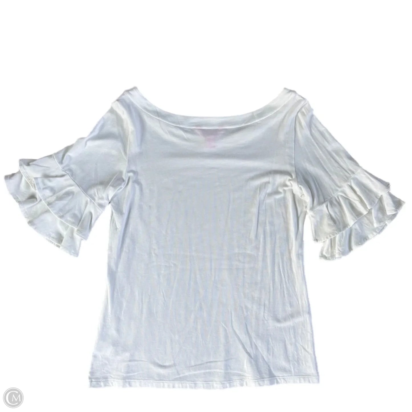 Top Short Sleeve Designer By Lilly Pulitzer In White, Size: S