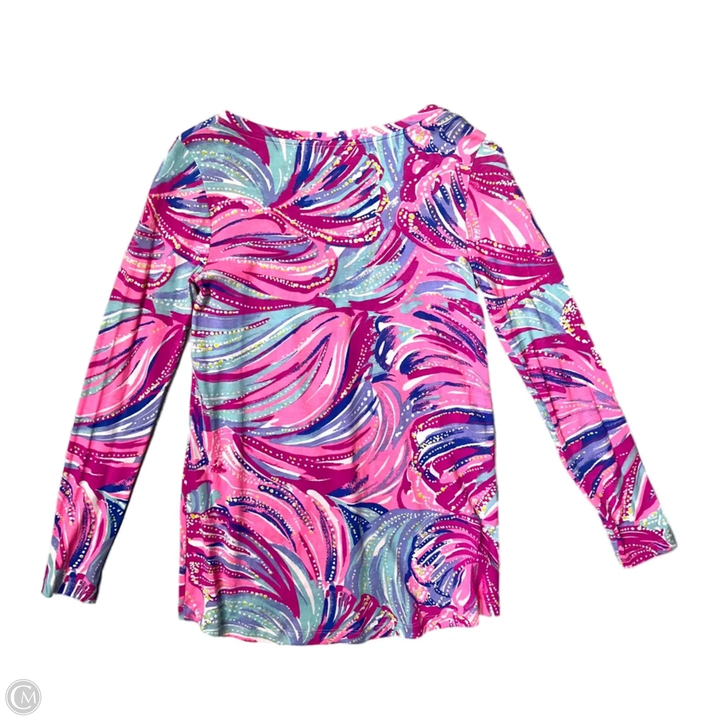Top Long Sleeve Designer By Lilly Pulitzer In Pink & Purple, Size: Xs