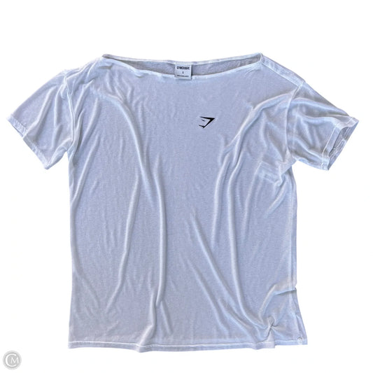 Athletic Top Short Sleeve By Gym Shark In White, Size: S