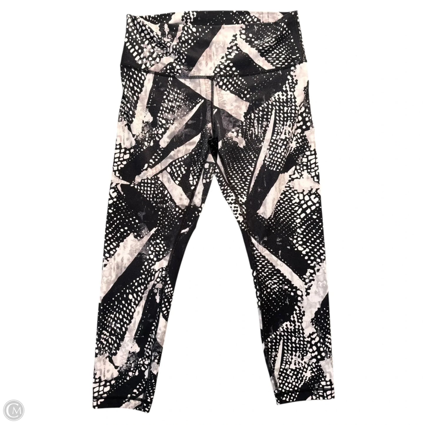 Athletic Leggings By Lululemon In Black & Grey, Size: L