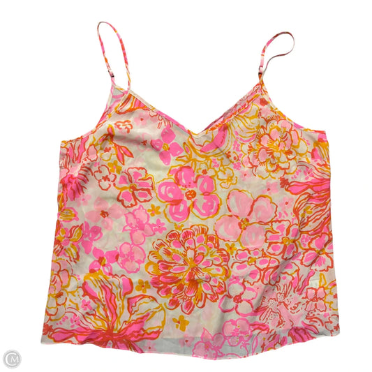 Tank Top Designer By Lilly Pulitzer In Pink & Yellow, Size: Xl