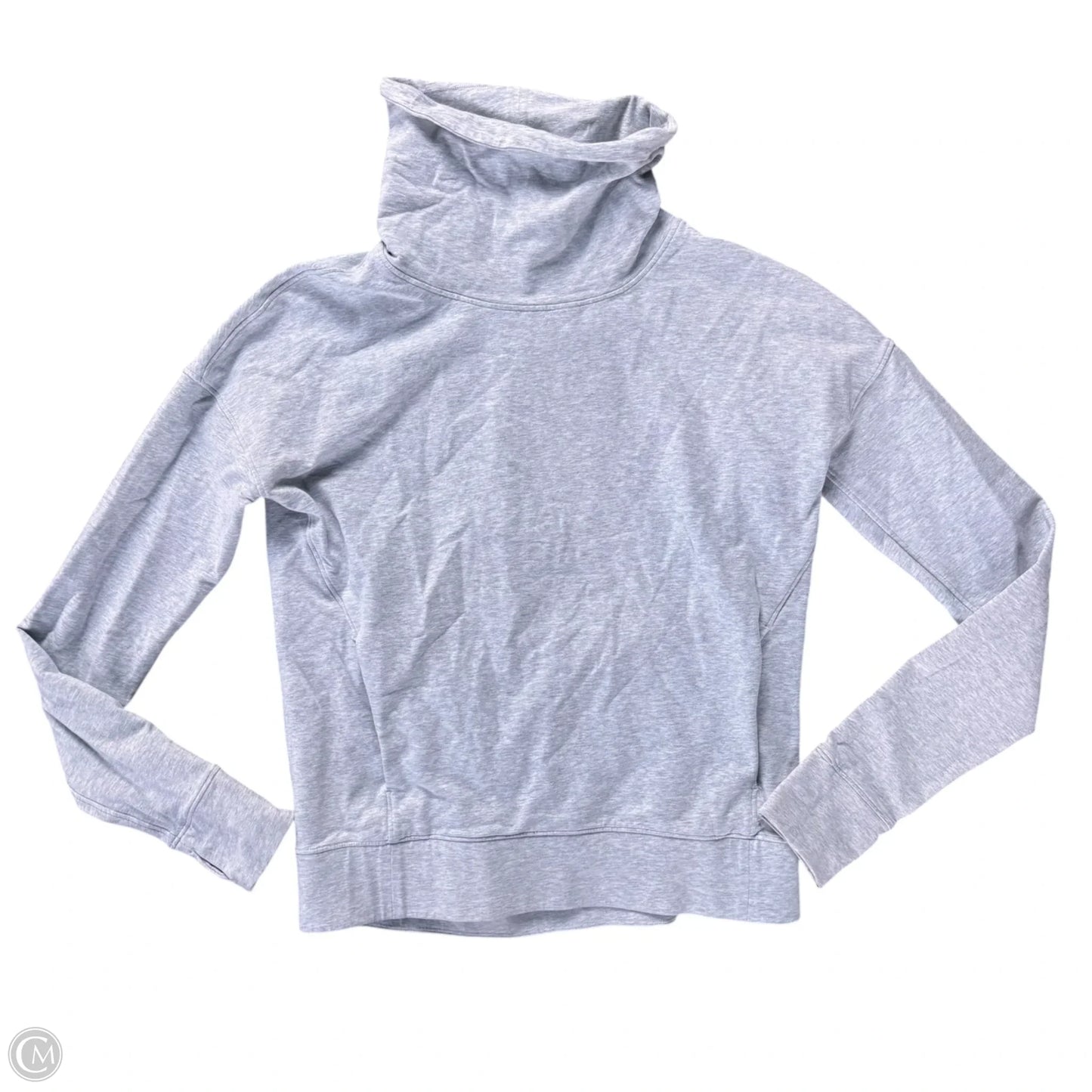 Athletic Top Long Sleeve Collar By Lululemon In Grey, Size: S
