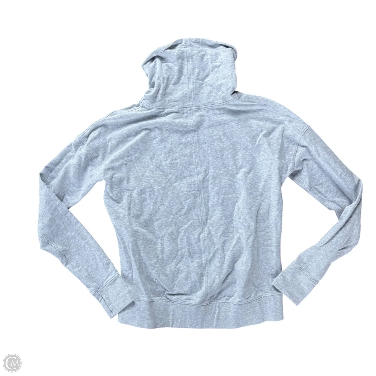 Athletic Top Long Sleeve Collar By Lululemon In Grey, Size: S