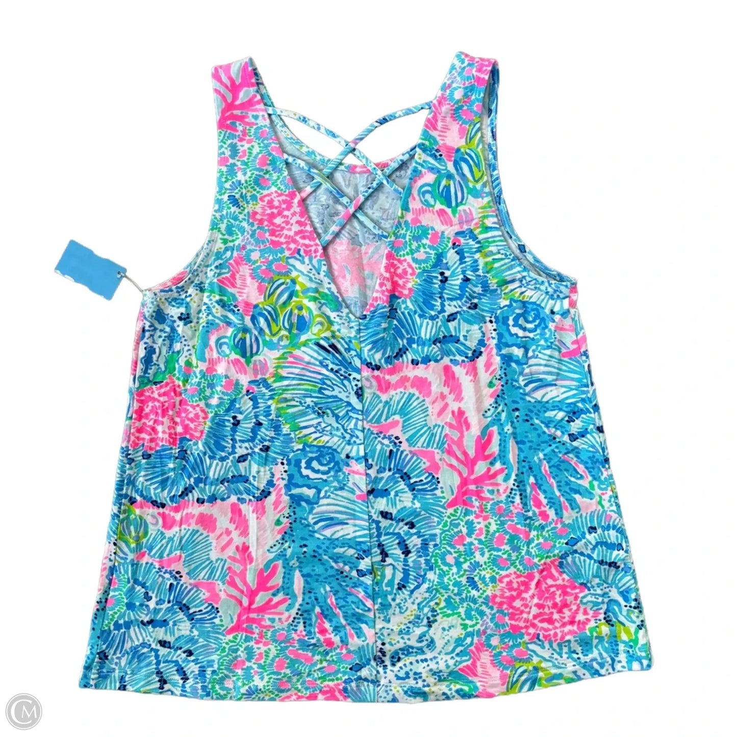 Top Sleeveless Designer By Lilly Pulitzer In Blue & Pink, Size: S