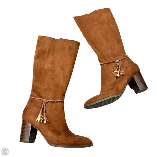 Boots Mid-calf Heels By Aerosoles In Brown, Size: 9.5