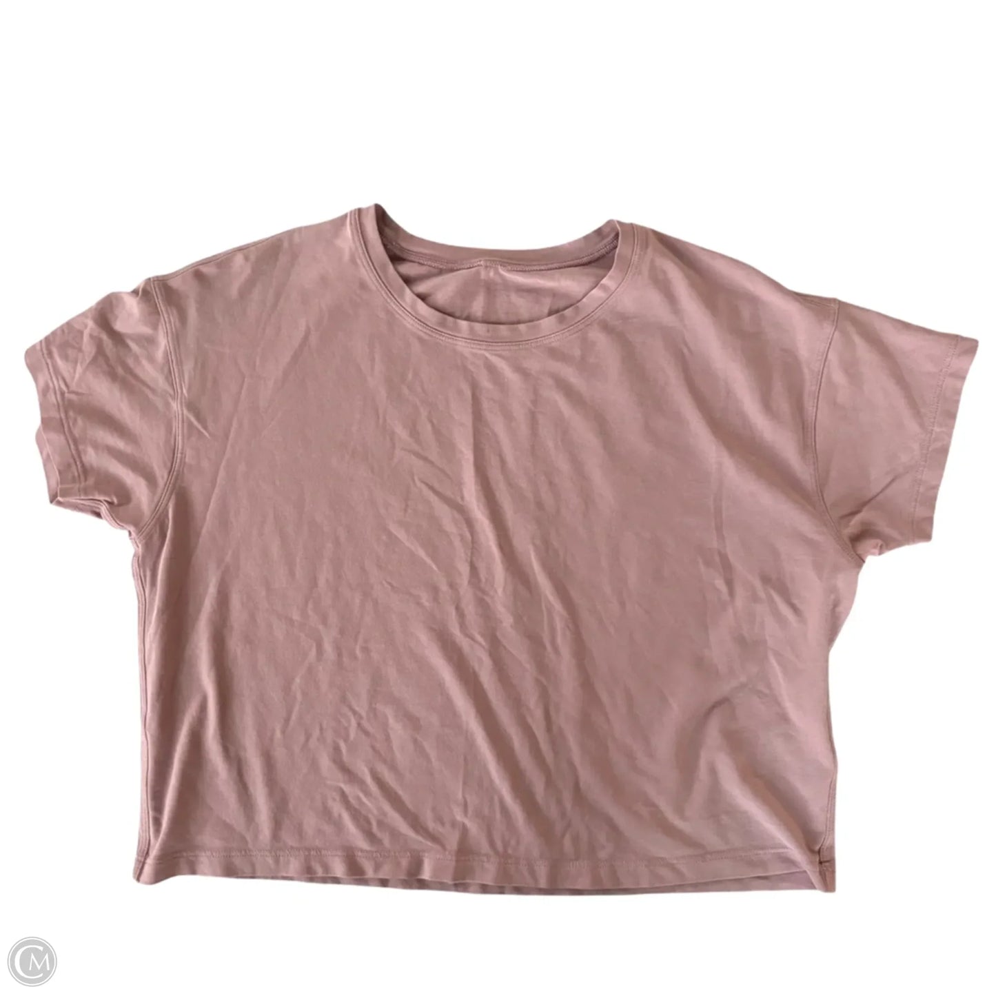 Athletic Top Short Sleeve By Lululemon In Pink, Size: M
